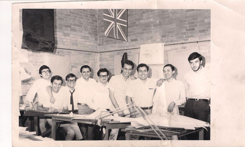 Pedro de la Paz, Mario Schjetnan, Félix Sánchez, Gallegos, Gonzalo Gómez Palacio, Peschard. UNAM, Mayo 1968